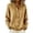 Khaki, variant on Hooded Button Down Knit Cardigans for Women Drawstring Hood Loose Soft Sweater Jacket