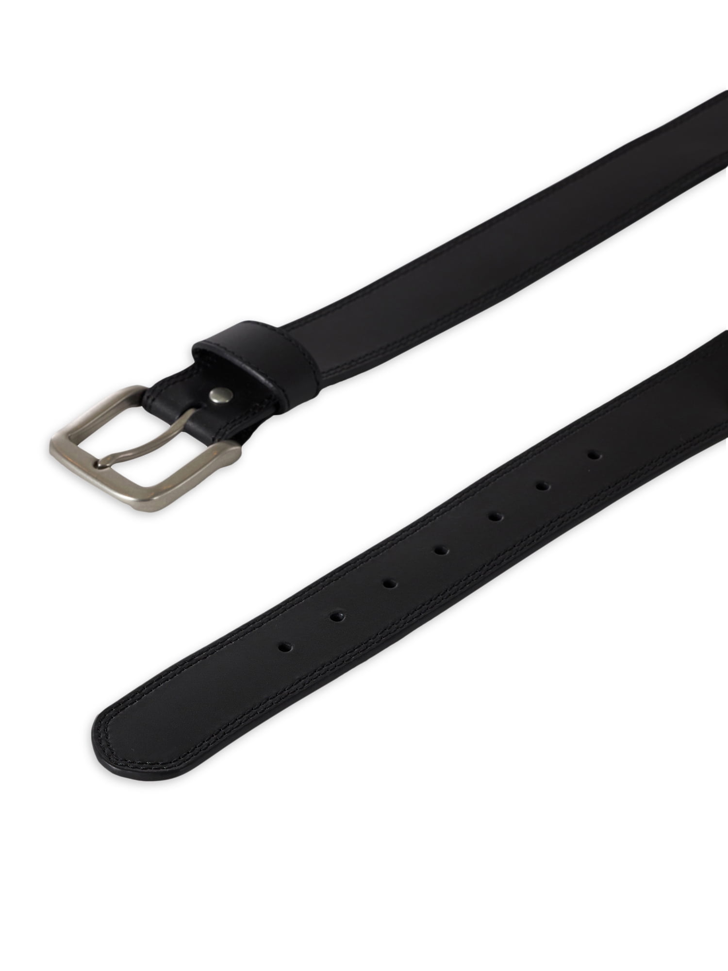 Wrangler Men's Black Strap Belt with Polished Nickel Hardware