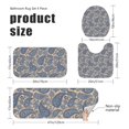 thumbnail image 3 of Paisley and Floral Beige Pattern Bathroom Rug Set 4 Piece,Includes Contour,Lid Cover,Bath Mat,Non-Slip Extra Soft Absorbent Washable, 3 of 5