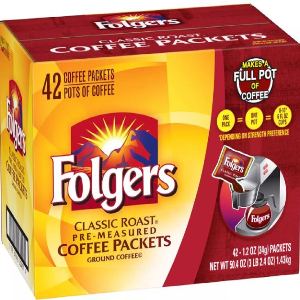 Folgers Classic Roast Ground Coffee Packets (1.2 oz., 42 ct.)