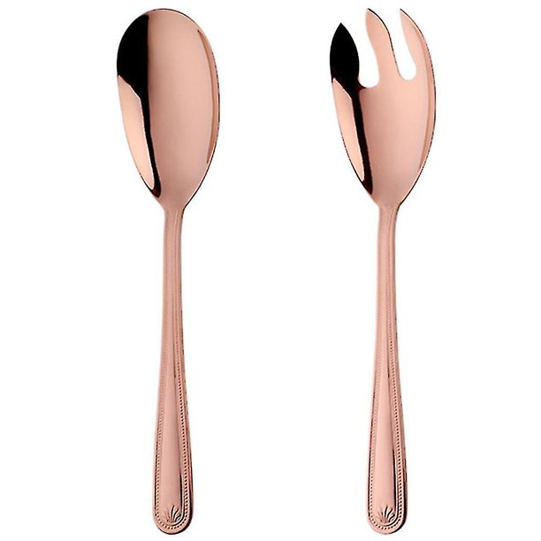 Juego de cuchara y tenedor para ensalada, herramienta de restaurante de cocina de acero inoxidable-b