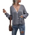 thumbnail image 2 of Vedolay Jackets for Women Fall Fashion 2023 Casual Jackets Long Sleeve Work Suit Jackets with Pockets,Dark Gray S, 2 of 4