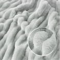 thumbnail image 5 of Exclusivo Mezcla King Size Flannel Fleece Blanket, Super Soft 3D Striped Jacquard Blanket for Bed, Lightweight Fuzzy Cozy Blankets, Light Grey, 90"x104", 5 of 7
