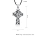 thumbnail image 6 of Celtic Cross Necklace for Men Women, Stainless Steel Irish Knot Cross Pendant, Vintage Celtic Knot Amulet Jewelry Gift, Silver, 6 of 6