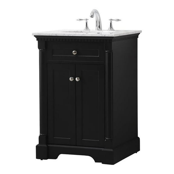 24 inch single bathroom vanity set in black