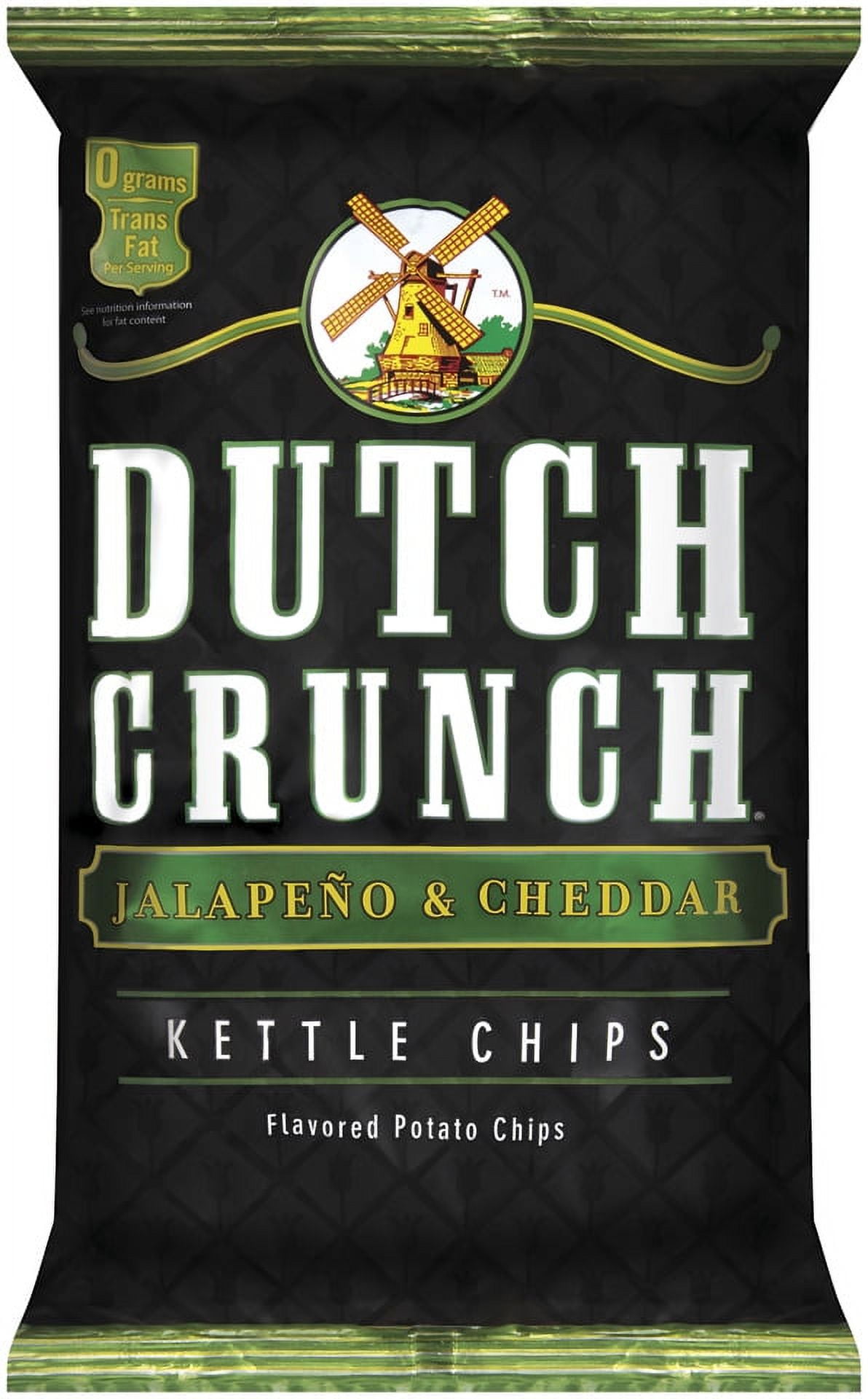 (3 pack) Dutch Crunch Jalapeno & Cheddar Kettle Cooked Potato Chips, 9 oz.