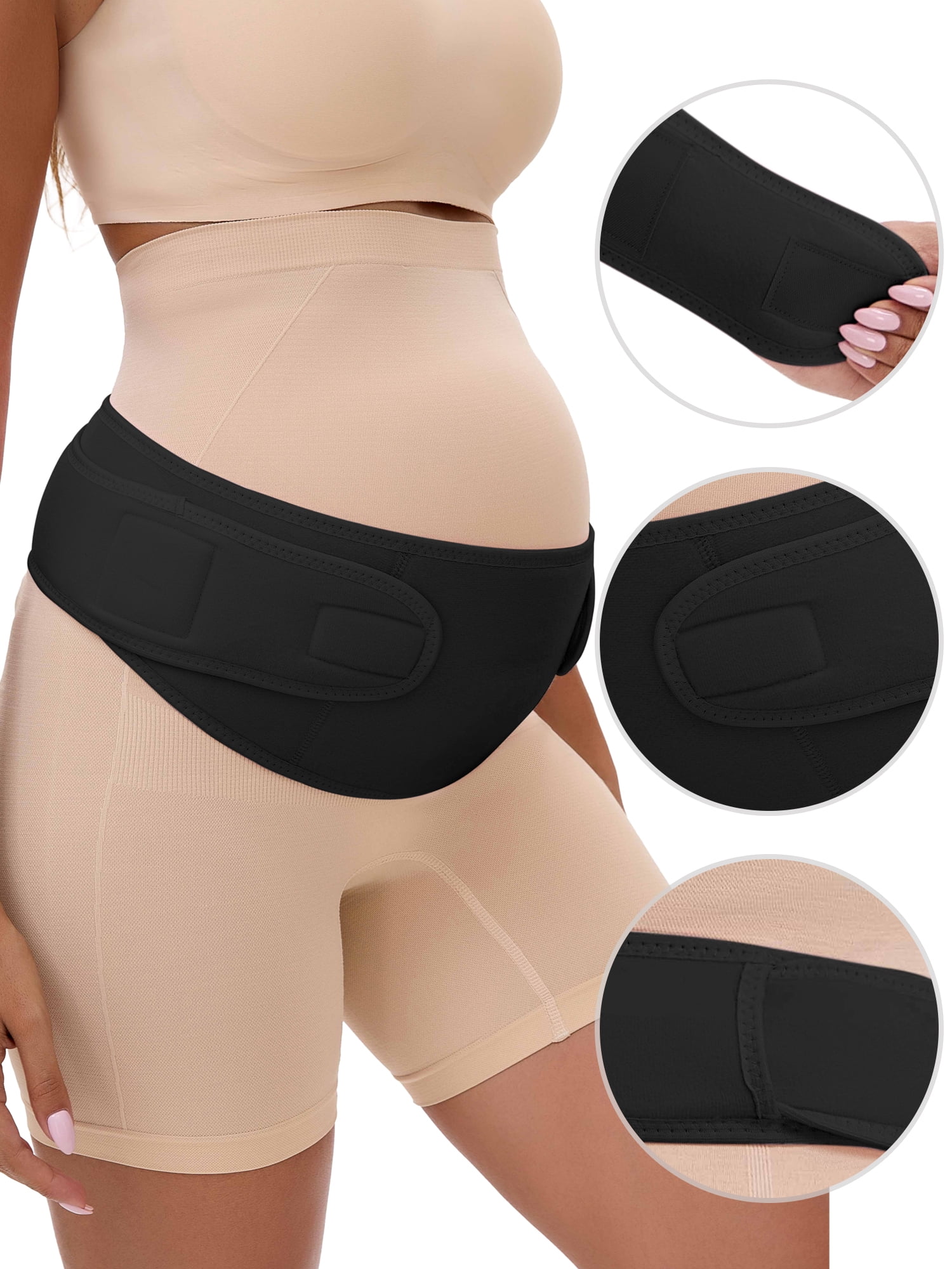 Unique Bargains Maternity Belly Bands Soft and Breathable Pregnancy Support Band 2XL Black