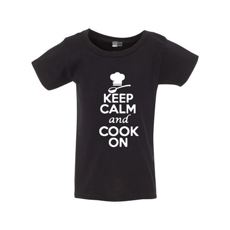

Keep Calm And Cook On Cuisine Restaurant Funny Toddler Kids T-Shirt Tee
