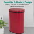 thumbnail image 2 of 13-Gallon Kitchen Trash Can Red Stainless Steel Garbage Can Automatic Touch Free Garbage Bin Motion Sensor Trash Can with Lid Metal Waste Bin for Living Room, Kitchen, Bathroom, Office, 2 of 7