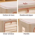 thumbnail image 3 of Clear Window Handles Closet Organization Clothes Storage Baskets Foldable Containers Bedroom 66L, 3 of 5