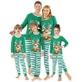 thumbnail image 1 of Christmas Pajamas Matching Family Set Xmas Pjs Long Sleeve Striped Green Deer Print Mommy Daughter Kids Couples Outfit 2023 New, 1 of 4