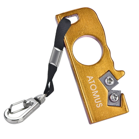 Outdoor Mini EDC Knife Sharpener Grindstone Tool Keychain Survival Tackle (Yellow)