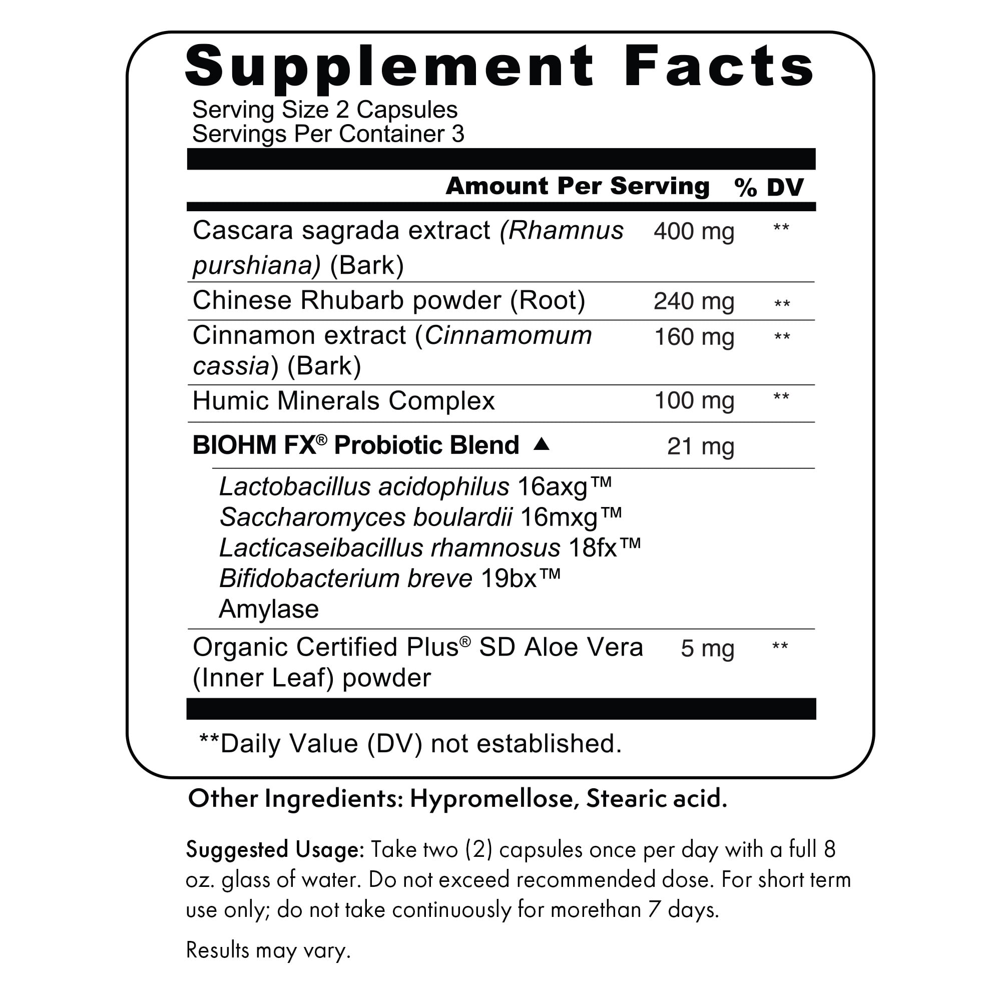 BIOHM 3-Day Colon Cleanse Probiotic Supplement, 6 Count, Made with Activated Charcoal, (Unisex)