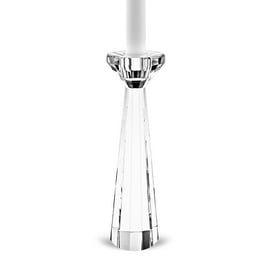 Hand Crafted Crystal Pair Of Faceted Candle Holders Hand Crafted Crystal Pair Of Faceted Candle Holders