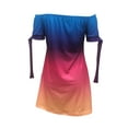 thumbnail image 4 of VISgogo Vestido Casual Femenino, Verano Rayas Fuera del Hombro Manga Corta de Una Pieza para Damas, S/M/L/XL/XXL/XXXL VISgogo  moda, 4 of 5