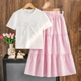 thumbnail image 7 of LEKWK Girls 2 Piece Midi Skirt Set Bow Short Sleeve Shirts and Elastic Waist Ruffle Tiered Skirt Casual Summer Outfit Teen Boho Floral Holiday Resort Wear, 7 of 7