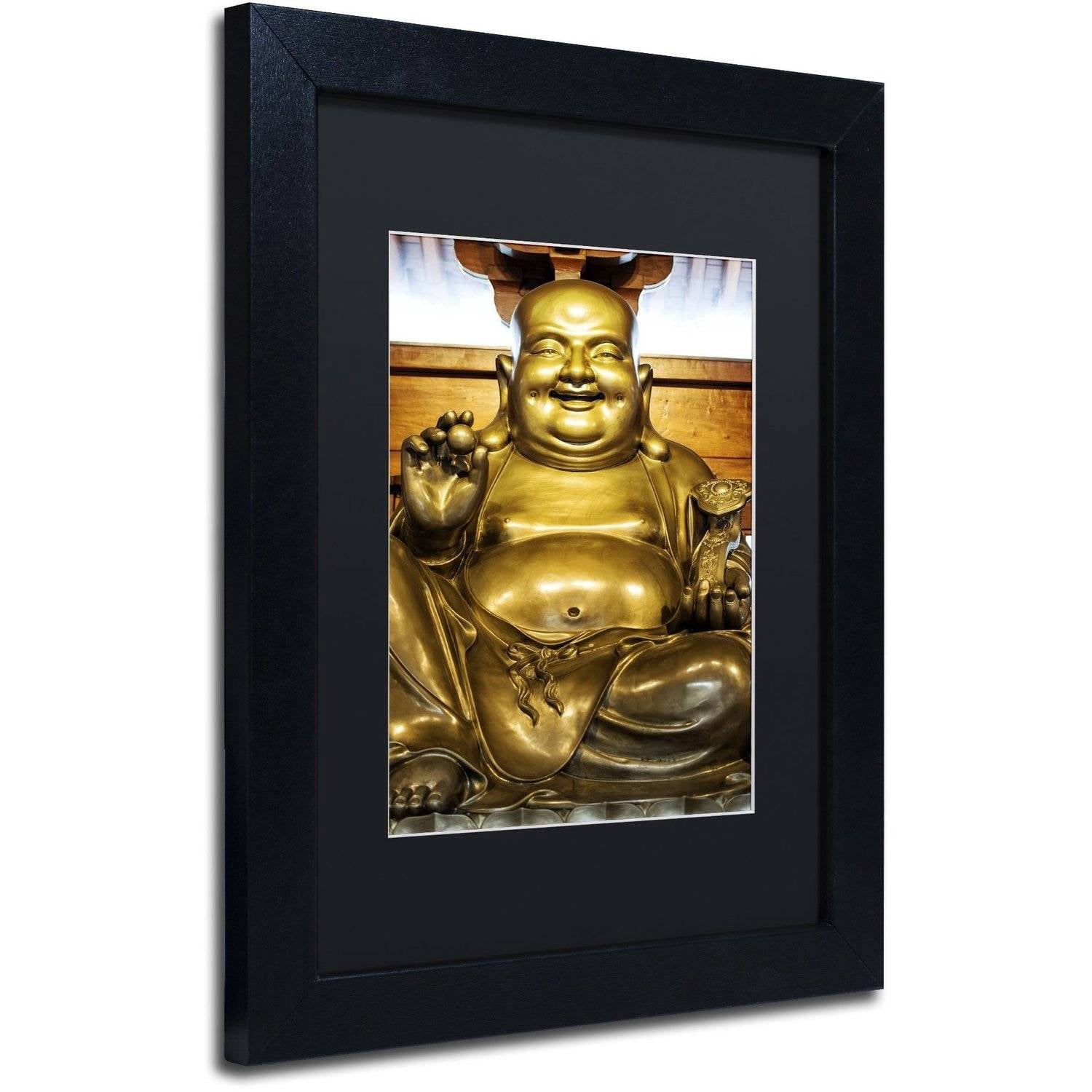 Trademark Fine Art "Gold Buddha" Canvas Art by Philippe Hugonnard, Black Matte, Black Frame