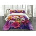 thumbnail image 3 of Ambesonne Mothers Day Quilted Bedspread Set 3 Pcs, Love Saying and Flowers, King Size, Multicolor, 3 of 5