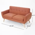 thumbnail image 6 of GDF Studio Sofa, Burnt Orange Wood, 6 of 9
