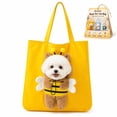 thumbnail image 2 of Pet Carrier Canvas Shoulder Tote Bag for Small Dogs & Cat, Plush Character Head-Out Puppy Carrier Purse, Cute Cat Tote Bag Gift for Pet Lovers, Portable Travel Shopping Walking Bag, 2 of 9