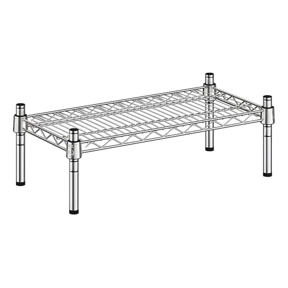 12" x 24" x 8" Wire Storage Shelf, Dunnage Rack, 1 Tier Small Shelf