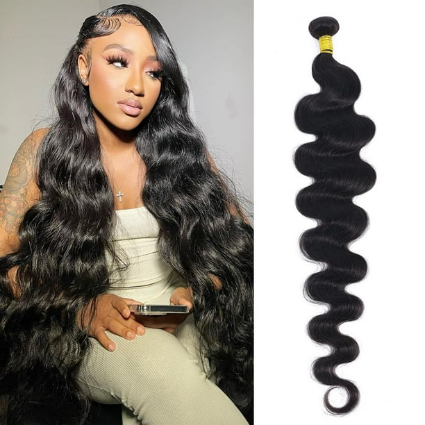 Cirvty Paquete de cabello humano ondulado de 34 pulgadas, 1 paquete de cabello humano ondulado, sin procesar, paquetes de cabello virgen brasileño, paquetes de tejido de doble trama, cabello humano,