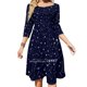 thumbnail image 1 of Vestido de cuello cuadrado con sorpresa de ojos estrellados, nuevo vestido elegante de talla grande para mujer, vestido ajustado a la cintura, patrones lindos y geniales, astrología de cuarentena, 1 of 6