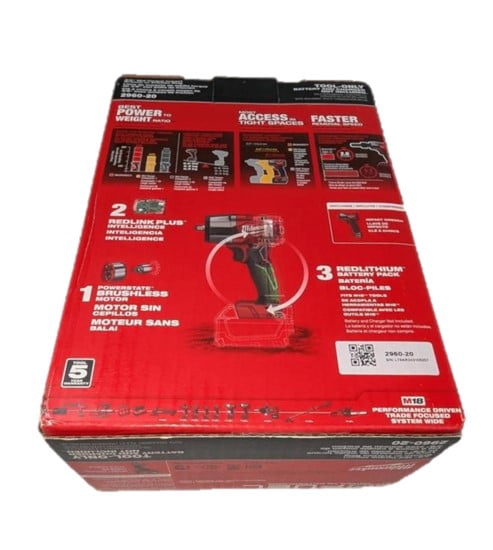 Milwaukee 2960-20 M18 FUEL 3/8" Mid-Torque Impact Wrench with Friction Ring – 600 ft-lbs Torque, Compact Design, 4-Mode Control, Brushless Motor (Bare Tool)