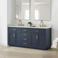 thumbnail image 2 of Gavino 72" Wood Vanity in Royal Blue with Composite Stone Top no Mirror, 2 of 16