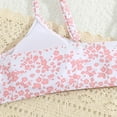 thumbnail image 6 of Cathalem Girls' 2 Piece Ditsy Floral Print Knot Front Ruched Triangle Bikini Swimsuit (Pink,14), 6 of 7