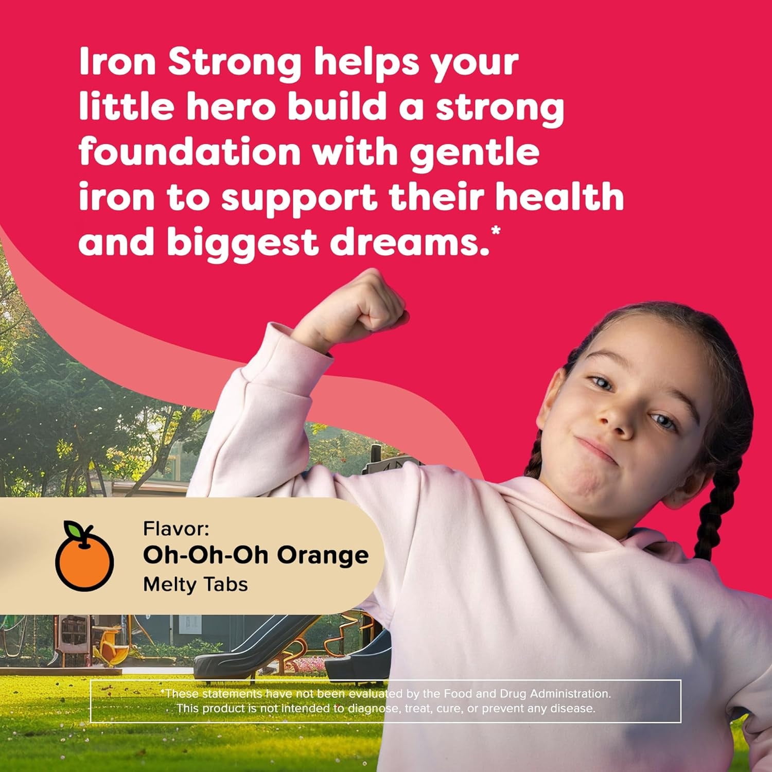 Renzo’s Iron with Vitamin C for Kids, Sugar-Free, Vegan Melty Tabs, Immune Support, 90 Tablets