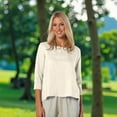 thumbnail image 6 of Womens Tops Dressy Casual Fashion Casual Printed Round Neck 3/4 Sleeve T-shirt Loose And Comfortable Tops Lightweight Base Layer Undershirt Tees, 6 of 8