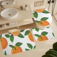 CLXMCS Clean Tangerine Illustration 266 Bathroom Shower Curtain Set, 4PS Bathroom Rugs Sets with