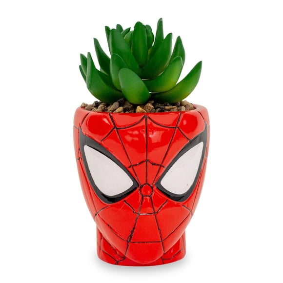 Mini maceta Toynk Marvel Comics Spider-Man de cerámica de 8 cm con suculentas