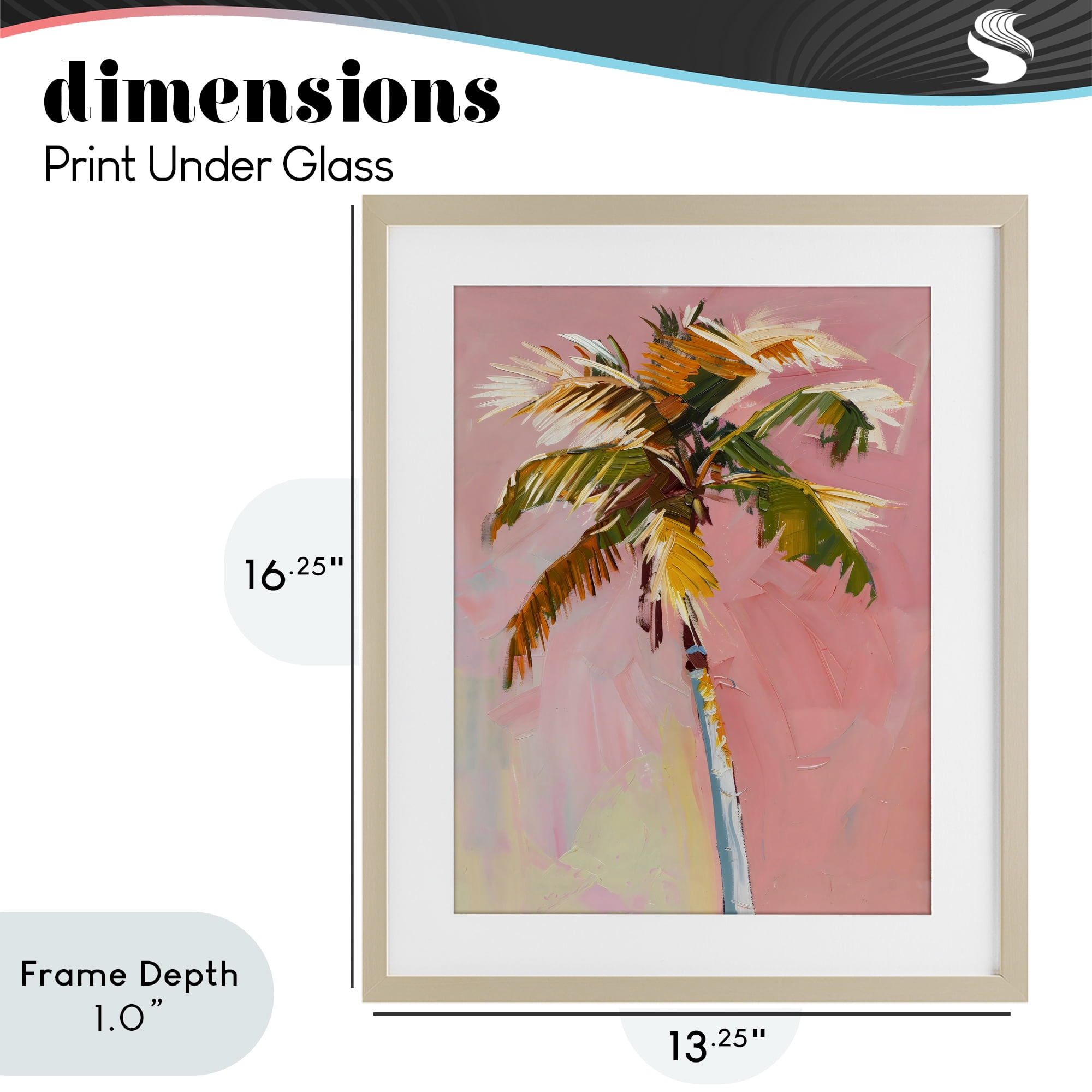 Stupell Industries Pink Palm Summer Oasis Birch Framed Print Under Glass, design by The Prints Vibe