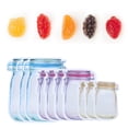 thumbnail image 3 of Bolsa Con Cierre De Cremallera, Bolsas De Almacenamiento Portátiles Reutilizables Para Ahorrar Alimentos, Bolsas Con Cierre Hermético Para Refrigerios #3 3 Piezas L 4 Piezas M 3, 3 of 7