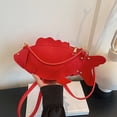 thumbnail image 2 of Hfppkn 3D Fish Shaped PU Leather Crossbody Bag Novelty Mini Shoulder Handbag for Party Daily Use 32x7x13cm Red, 2 of 7
