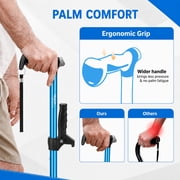 Healthbazaar Adjustable Lightweight Quad Cane for Women and Men, Blue