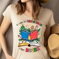 thumbnail image 4 of All I Want for Christmas Is More Books T-Shirt | Cute Open Book Holiday Tee, Azalea, Size M, 4 of 6