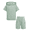 Green, variant on Boys 2 piece outfits Letter Graphic Colorblock Short Sleeve Hoodie Short Sets