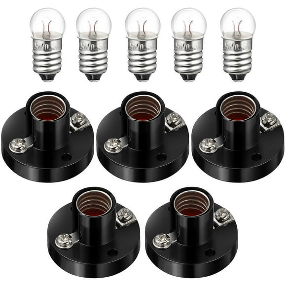 1 Set Student Experiment Lighting Supplies E10 Screw Lamp Holders with Lamp Bulbs Electricity Teaching Aids