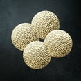 thumbnail image 5 of Viski Hammered Brass Drink Coasters for Cocktails, Table Decor, Set of 4, 5 of 6