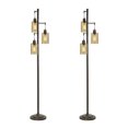 thumbnail image 1 of Abode 84 72-Inch Floor Lamp with 3 Glass Champagne Dimple Shades (2 Pack), 1 of 6