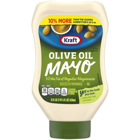 (2 Pack) Kraft Reduced Fat Mayonnaise With Olive Oil, 22 fl oz (Best Healthy Oil For Making Mayonnaise)