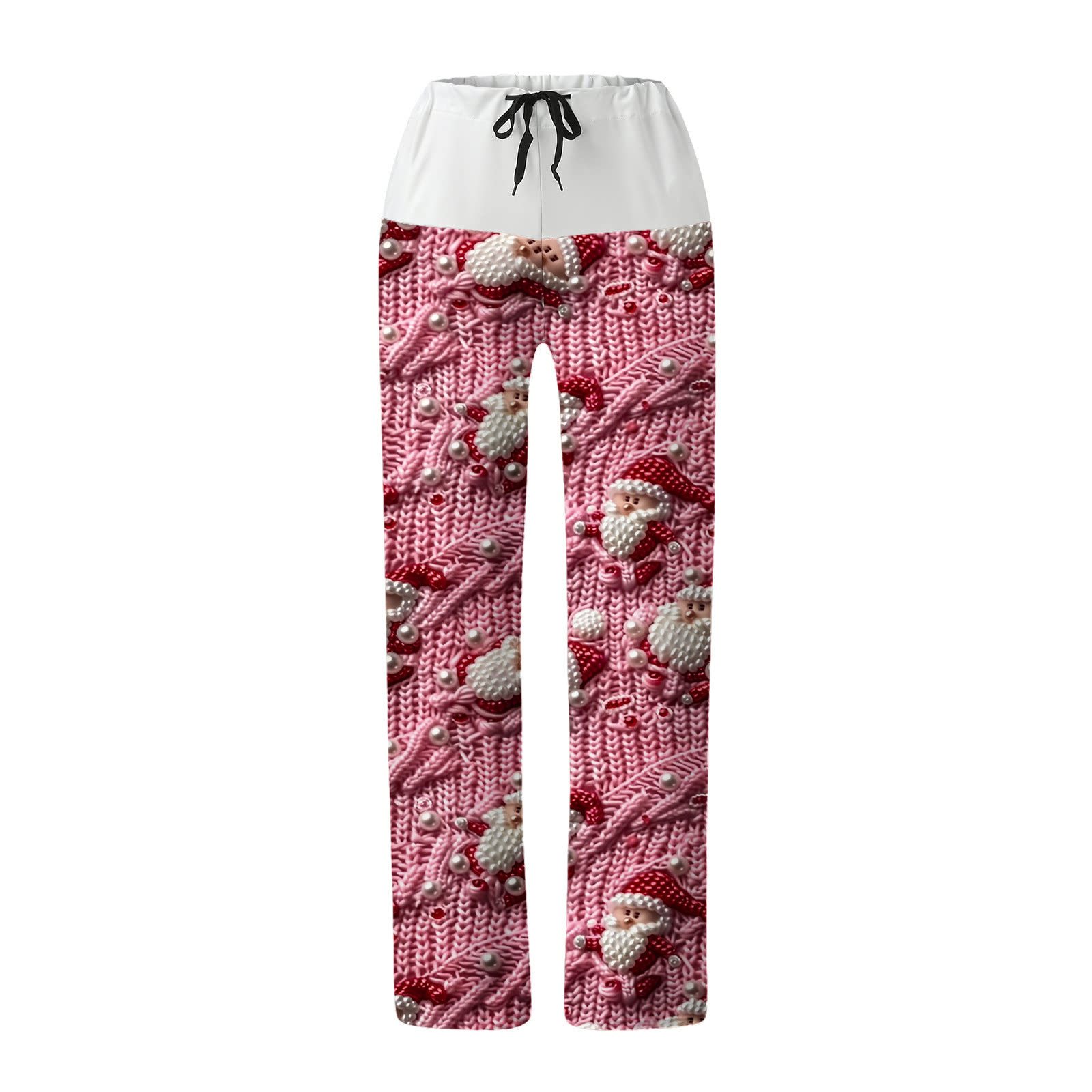 Pantalon De Pyjama Femme Noël - Imprimé Festif, Taille élastique, Jambes Larges - Confort Hiver - 8