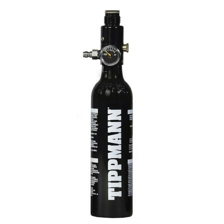 Tippmann 13ci HPA Compressed Air Tank with Pressure Gauge for Paintball and Airguns, Black