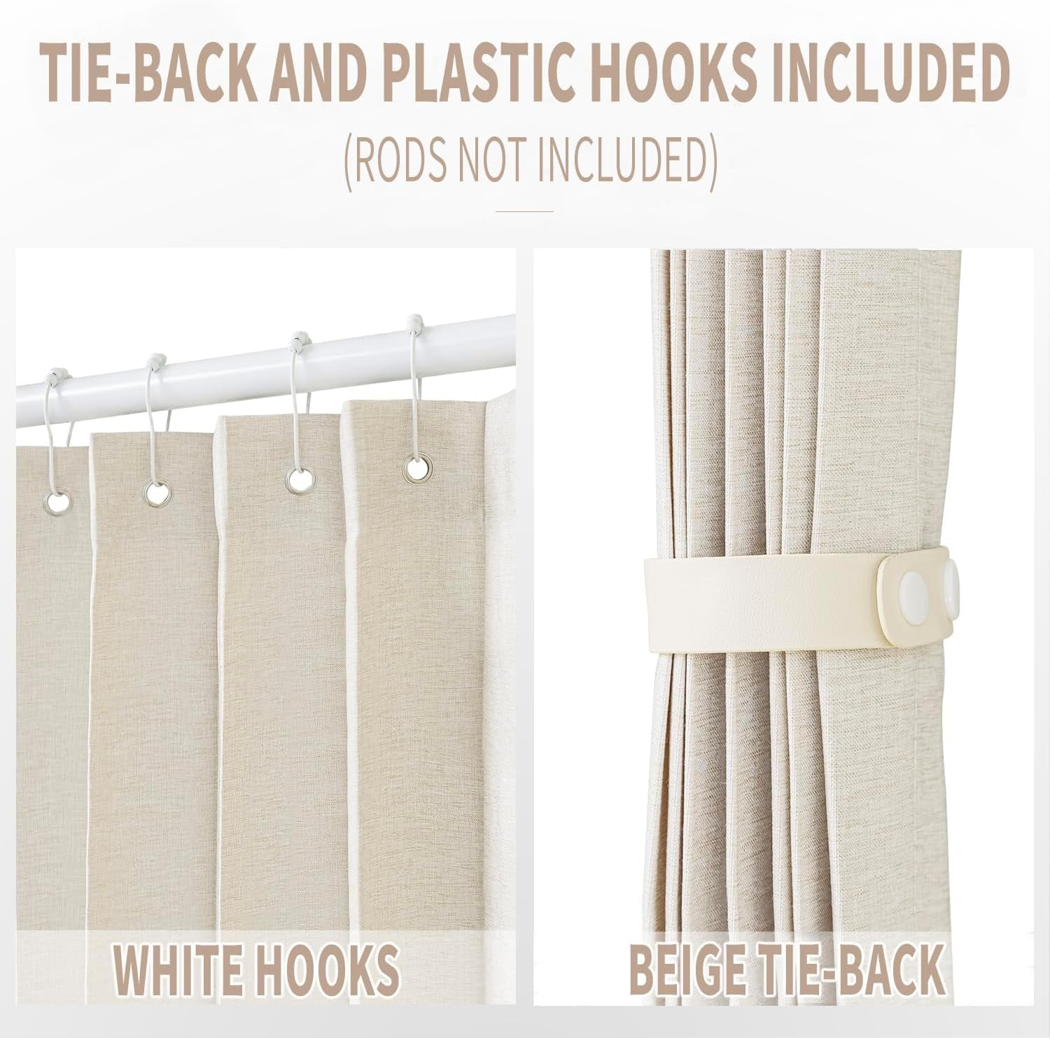 Accordion Closet Curtains, Pleated Door Curtain for Room Divider, 1 Panel, 39" W x 78" L, Beige, Space-Saving Folding Door Solution