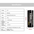 thumbnail image 1 of 18500 Rechargeable y,Li-ion 3.7V 1400mAh Button Top y with Protected - 4 Pack Soshine, 1 of 5