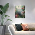 thumbnail image 3 of CozyNet Ethereal Tropical Dreamscape Featuring Oversized Flowering Plants & Warm Mist Wall Art Prints With Frame Canvas Perfect for Living Room & Bedroom, Ready to Hang, Wall Decor 12"x16"in, 3 of 4