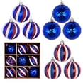 thumbnail image 3 of 4th of July Decorative Orbs Set of 3, Patriotic Independence Day Sphere Centerpieces, Red White Blue Tabletop Mantel Decor, Home Accents, 3 of 6